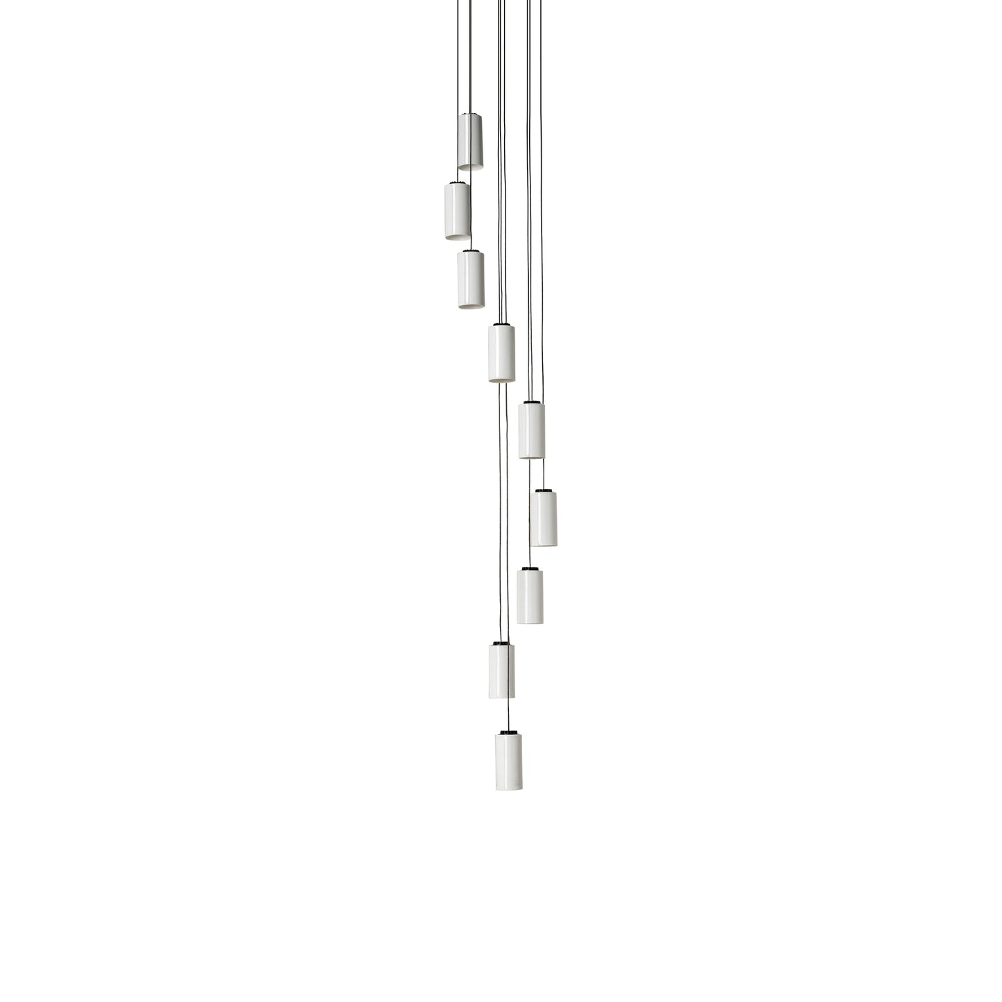 Cirio Cascada LED Pendant Light in White Porcelain (9-Light).