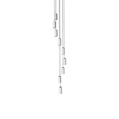 Cirio Cascada LED Pendant Light in White Porcelain (9-Light).