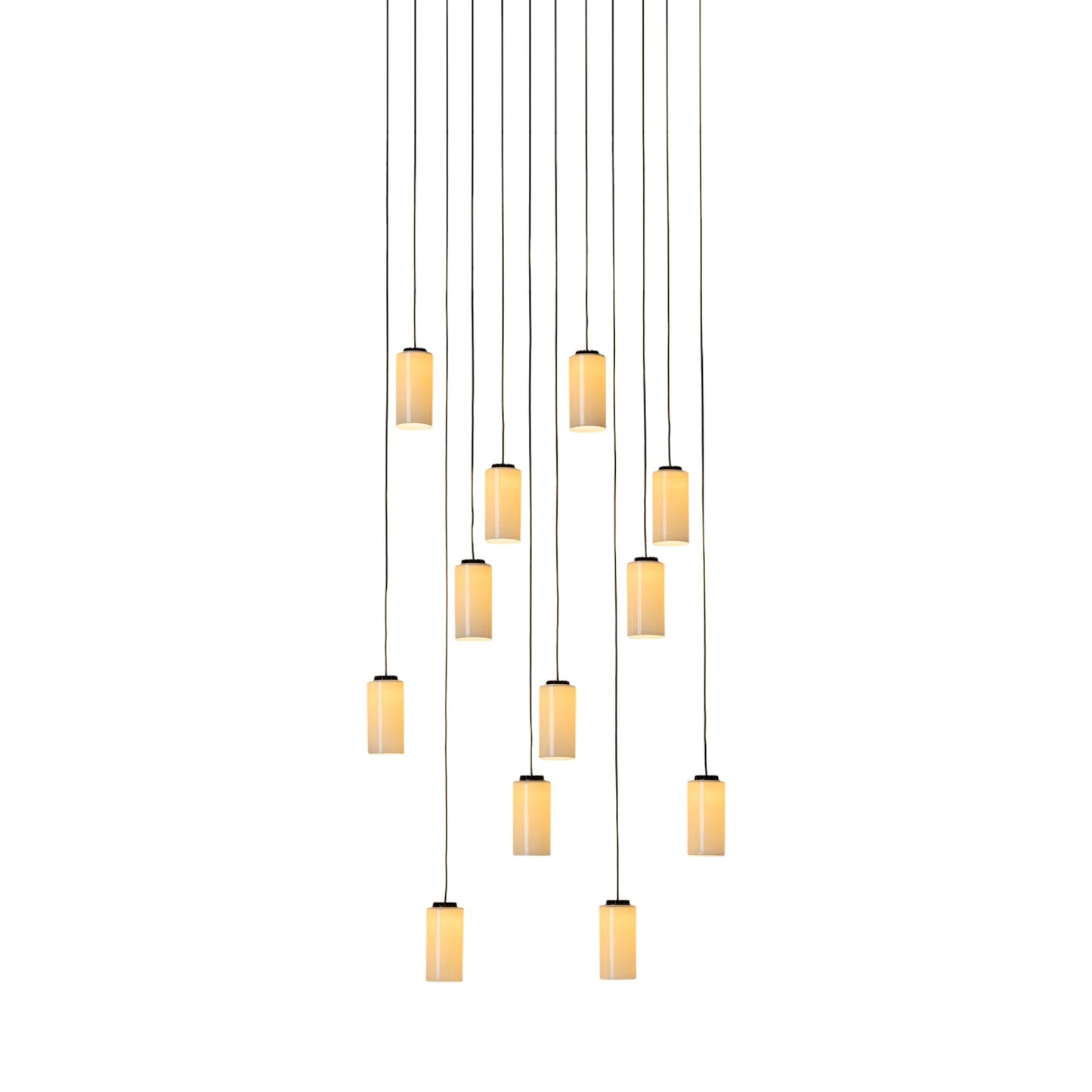 Cirio Cascada Rectangular LED Pendant Light in White Porcelain.