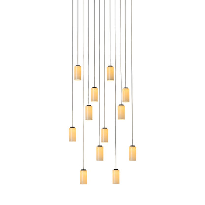 Cirio Cascada Rectangular LED Pendant Light in White Porcelain.
