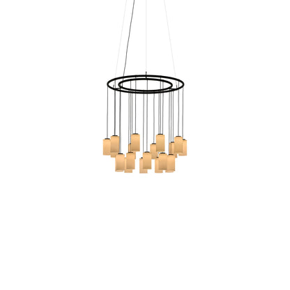 Cirio LED Chandelier in White Opal Glass (Small).