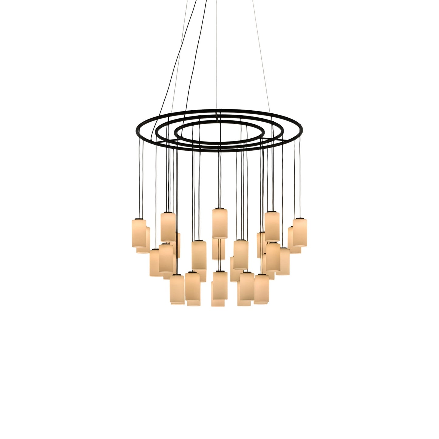 Cirio LED Chandelier in White Opal Glass (Medium).