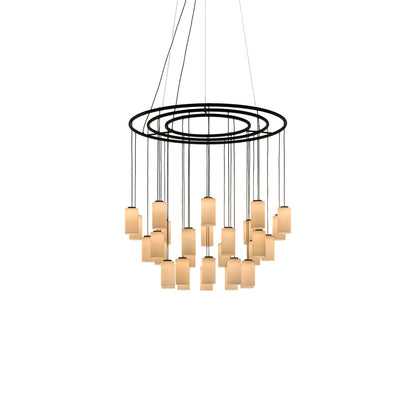 Cirio LED Chandelier in White Opal Glass (Medium).