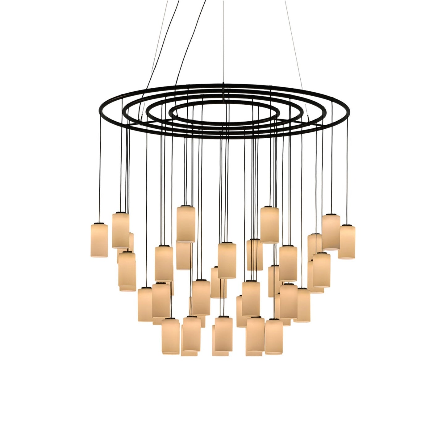 Cirio LED Chandelier in White Opal Glass (Large).