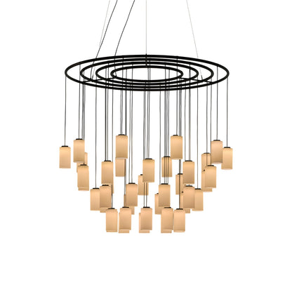Cirio LED Chandelier in White Opal Glass (Large).