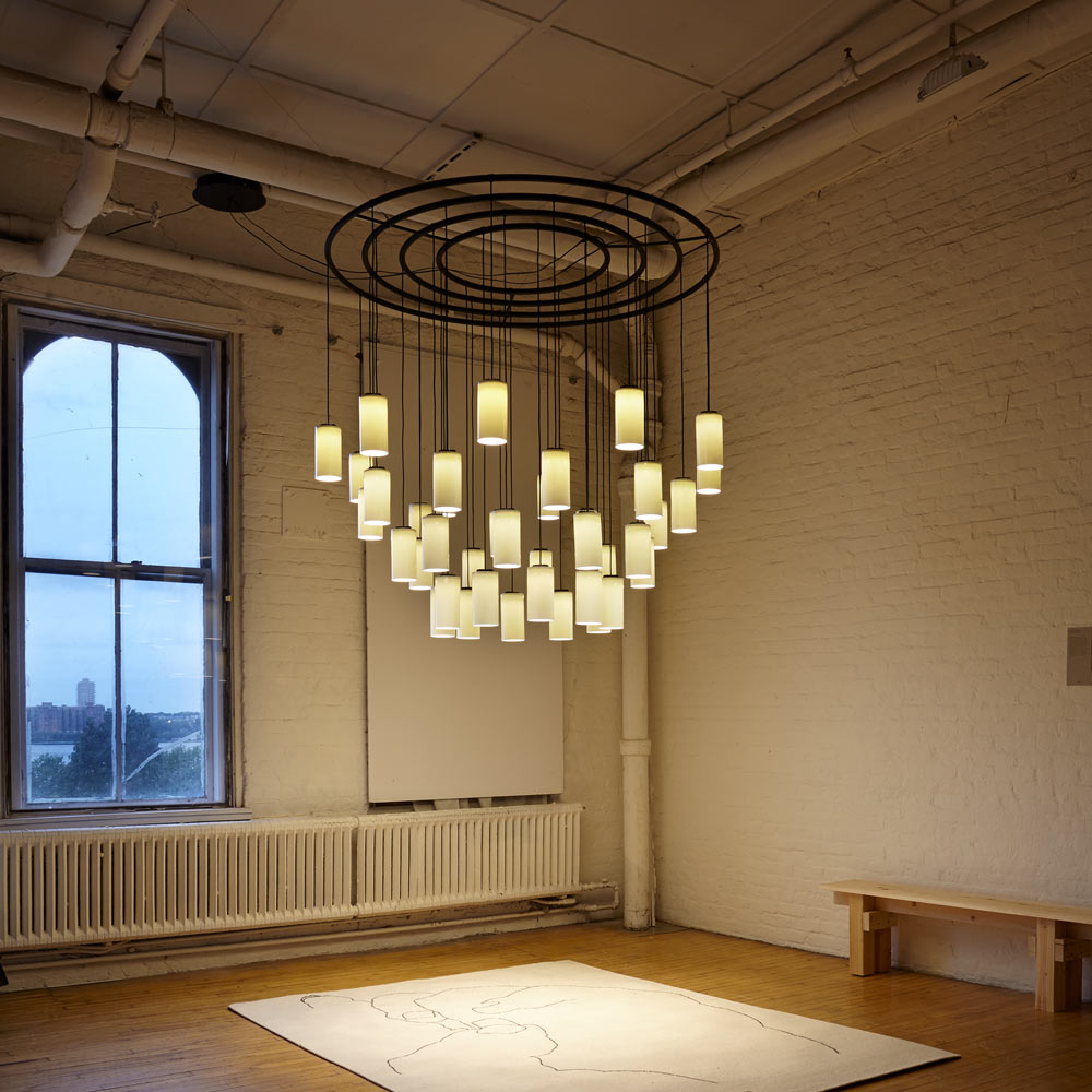 Cirio LED Chandelier in living room.