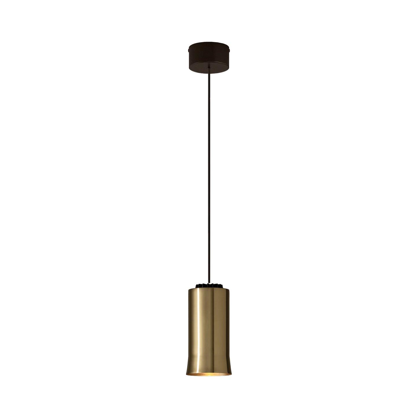 Cirio LED Pendant Light in Black Surface/Polished Brass.