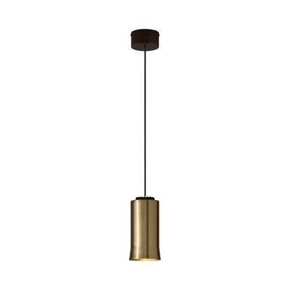 Cirio LED Pendant Light in Black Surface/Polished Brass.