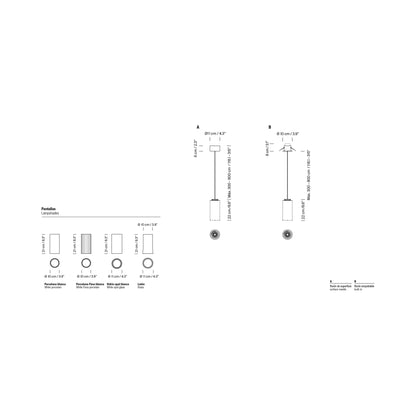 Cirio LED Pendant Light - line drawing.