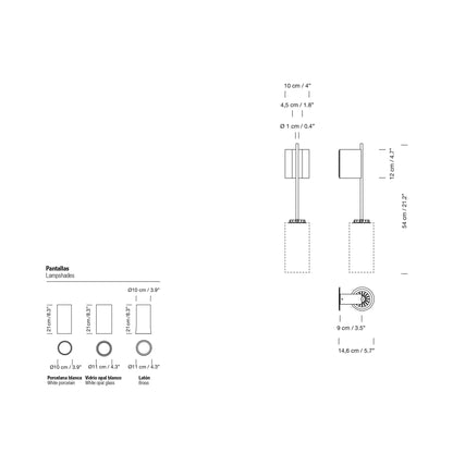 Cirio LED Wall Light - line drawing.