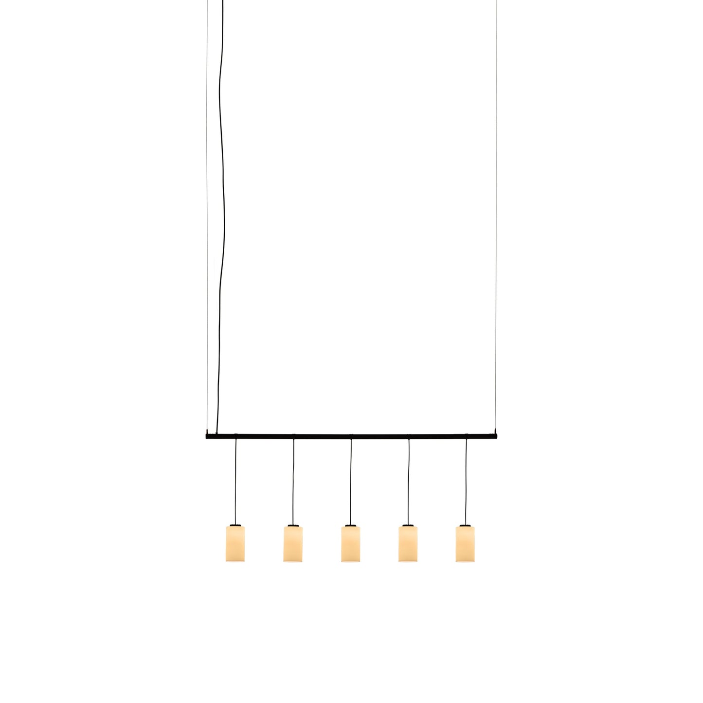 Cirio Linear LED Pendant Light in White Opal Glass (66.5-Inch).