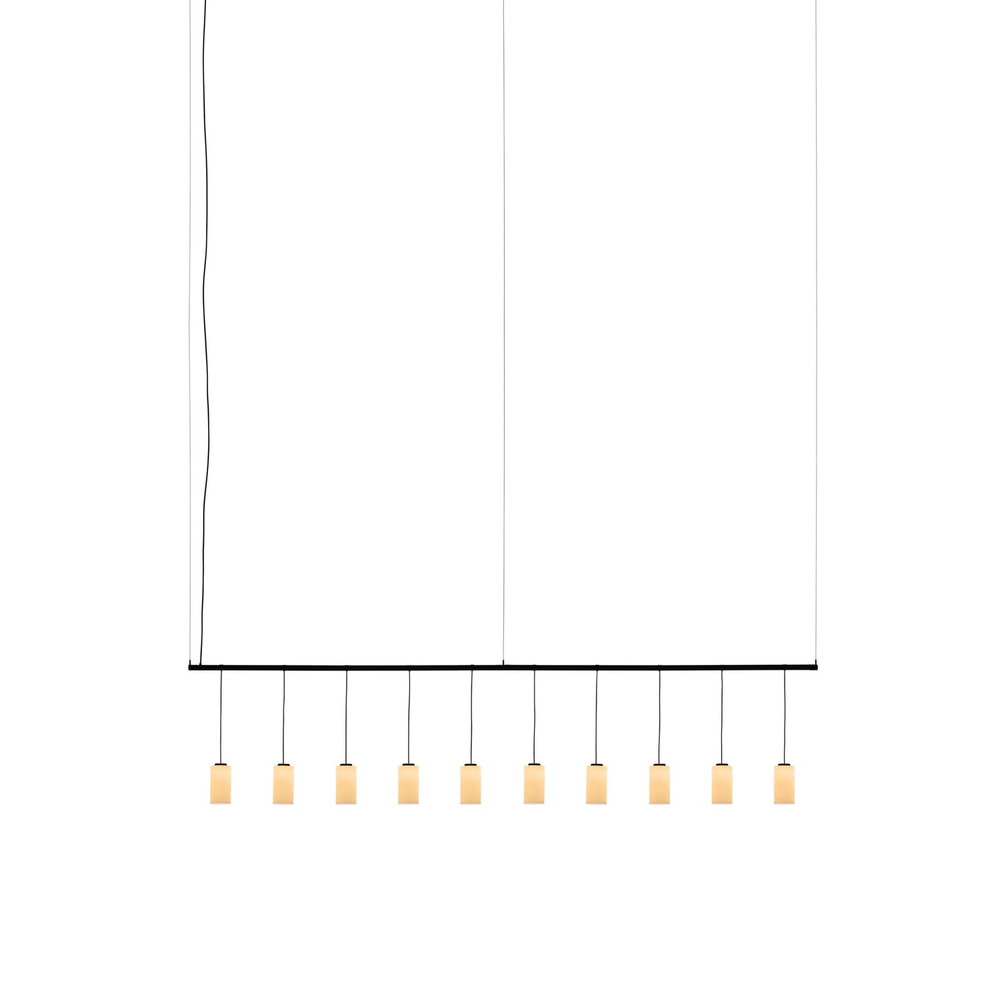 Cirio Linear LED Pendant Light in White Opal Glass (132.6-Inch).