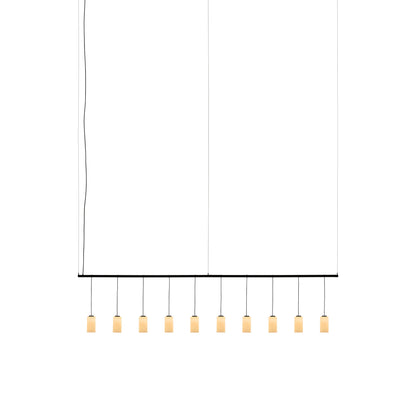 Cirio Linear LED Pendant Light in White Opal Glass (132.6-Inch).