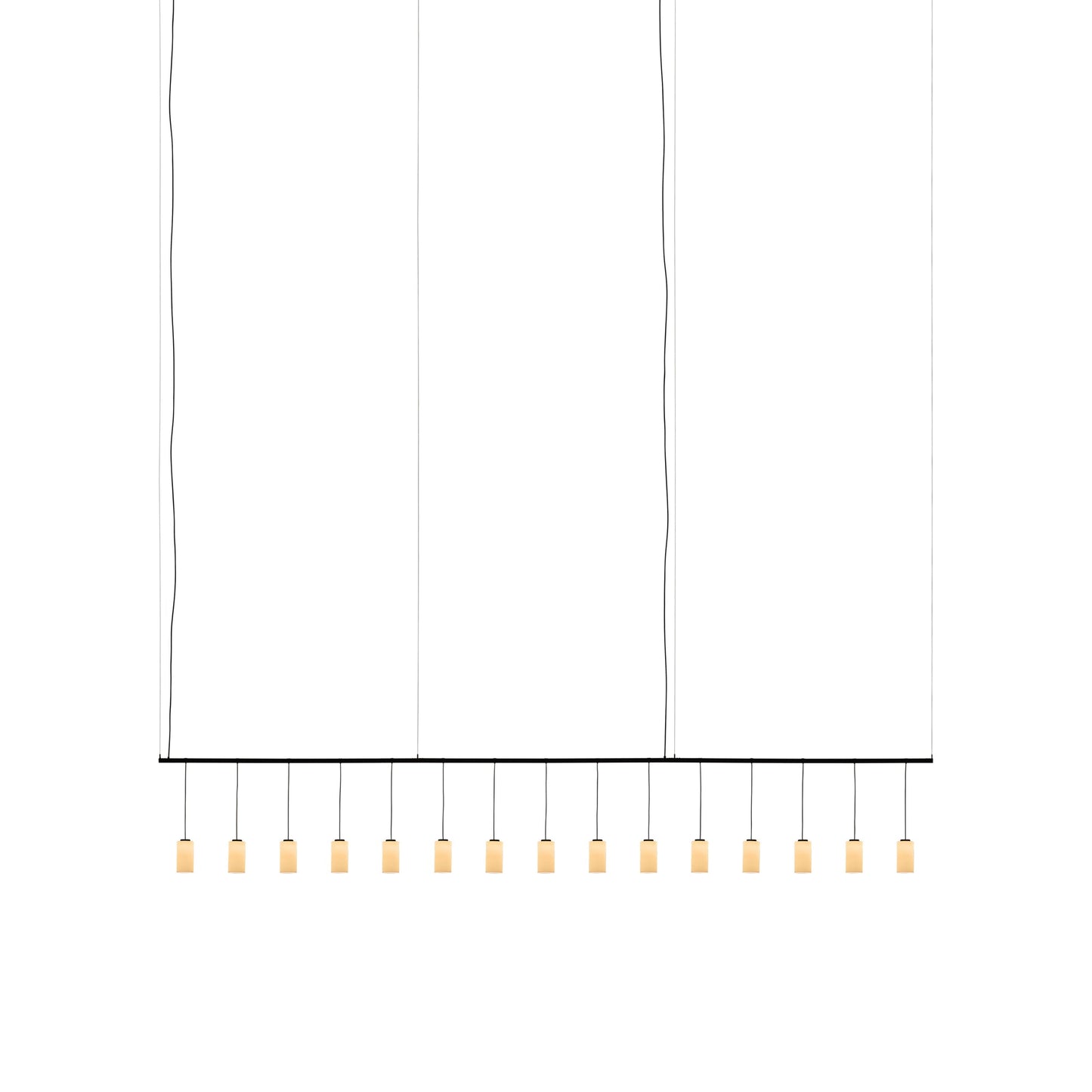 Cirio Linear LED Pendant Light in White Opal Glass (198.8-Inch).
