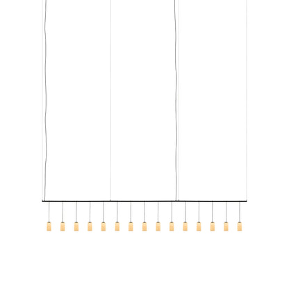 Cirio Linear LED Pendant Light in White Opal Glass (198.8-Inch).