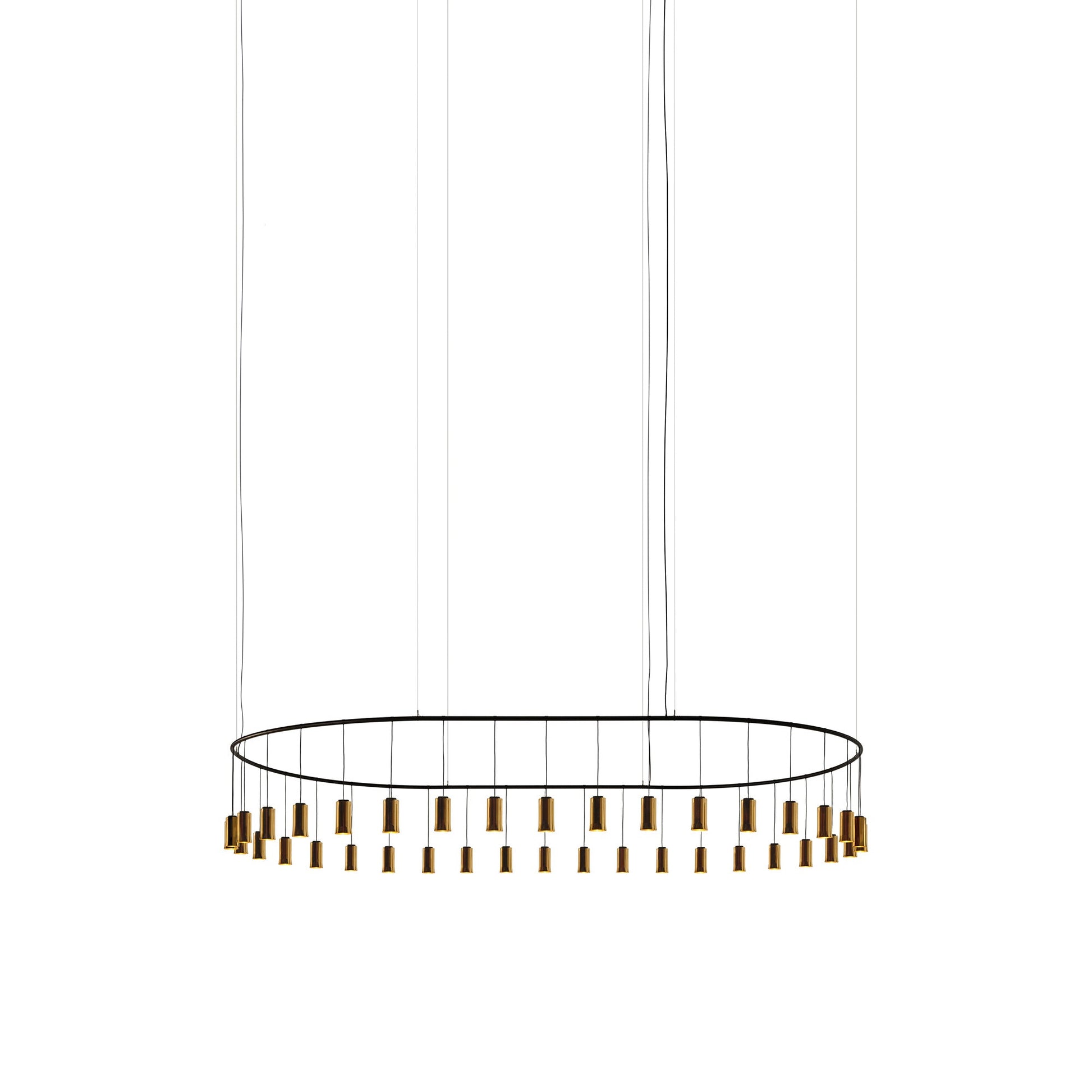 Cirio Oval LED Pendant Light in Polished Brass.