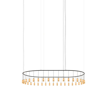 Cirio Oval LED Pendant Light in White Opal Glass.
