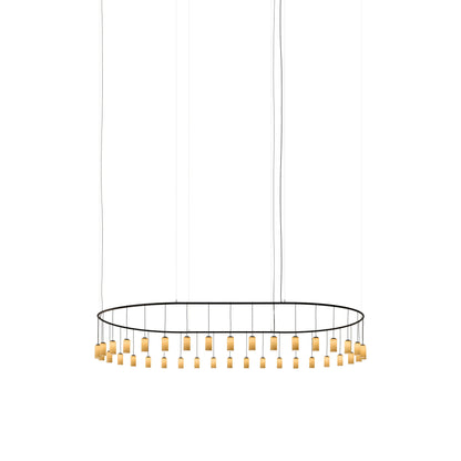 Cirio Oval LED Pendant Light in White Porcelain.