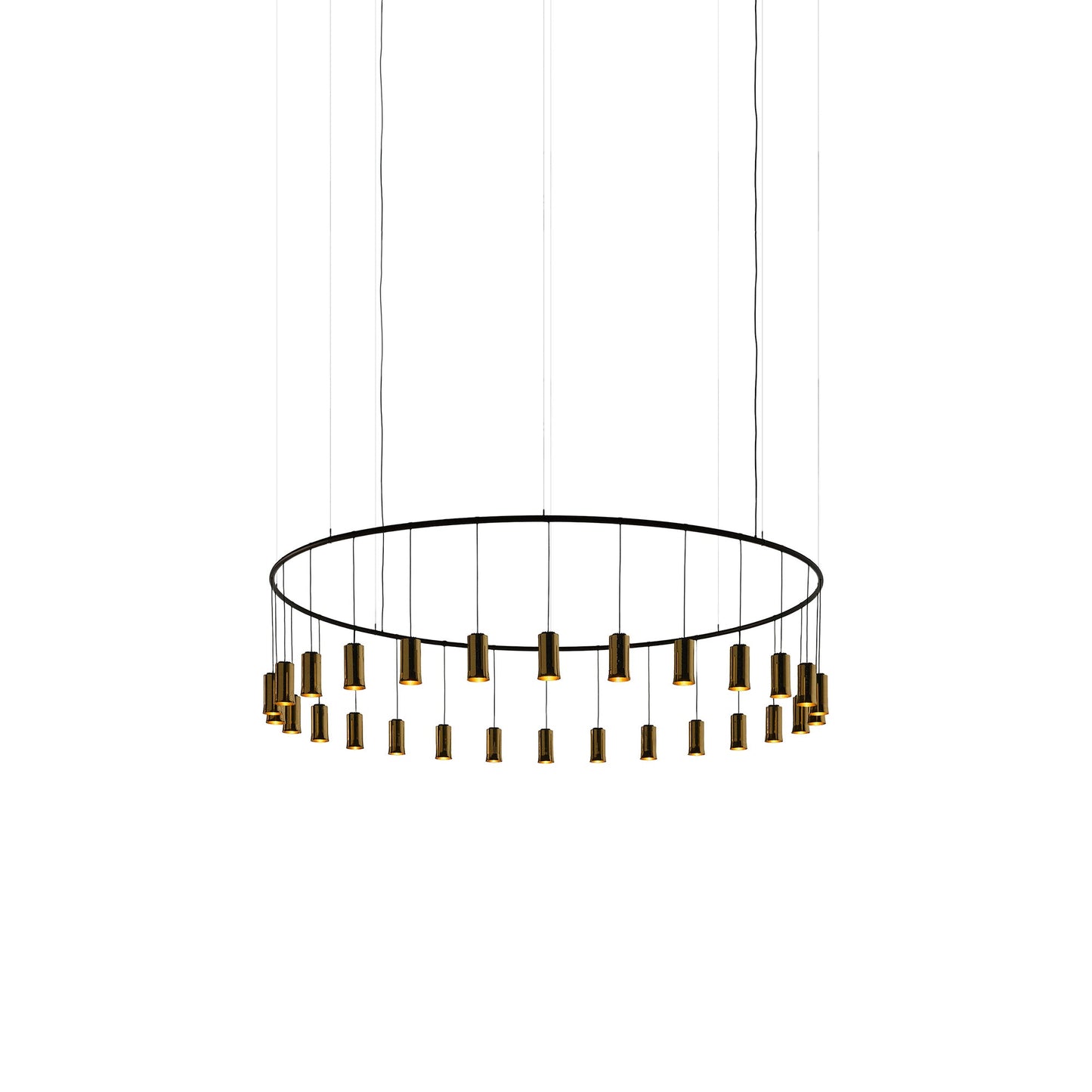 Cirio Rectangular LED Pendant Light in Polished Brass (Medium).