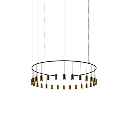 Cirio Rectangular LED Pendant Light in Polished Brass (Medium).