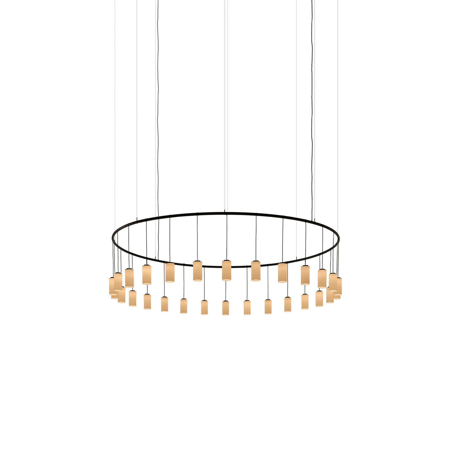 Cirio Rectangular LED Pendant Light in White Opal Glass (Medium).