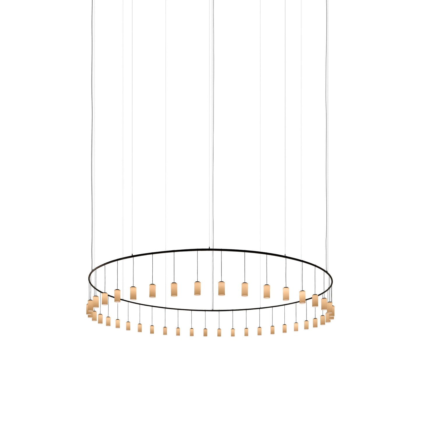 Cirio Rectangular LED Pendant Light in White Opal Glass (Large).