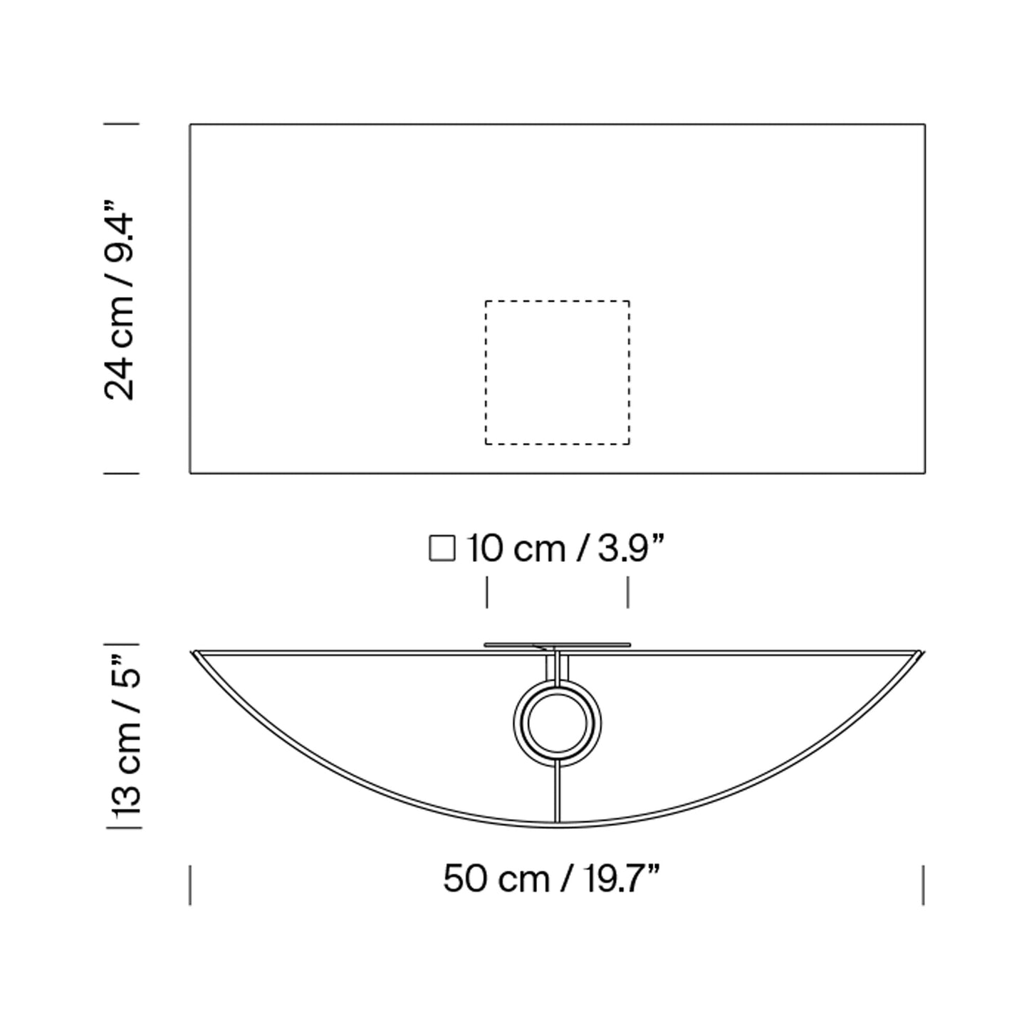 Comodín Wall Light - line drawing.
