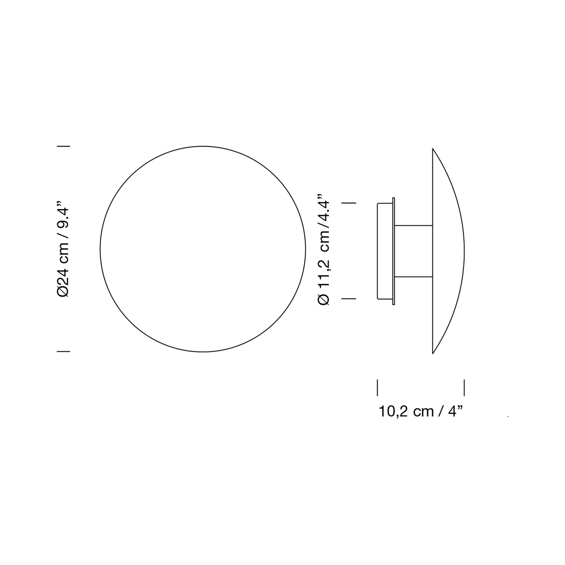 Disco Wall Light - line drawing.