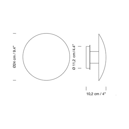 Disco Wall Light - line drawing.