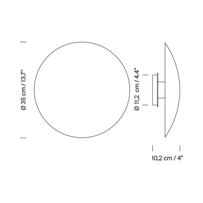 Disco Wall Light - line drawing.