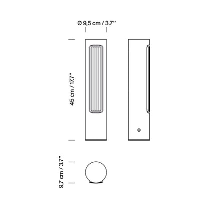 Estadio Outdoor LED Path Light - line drawing.