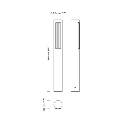 Estadio Outdoor LED Path Light - line drawing.