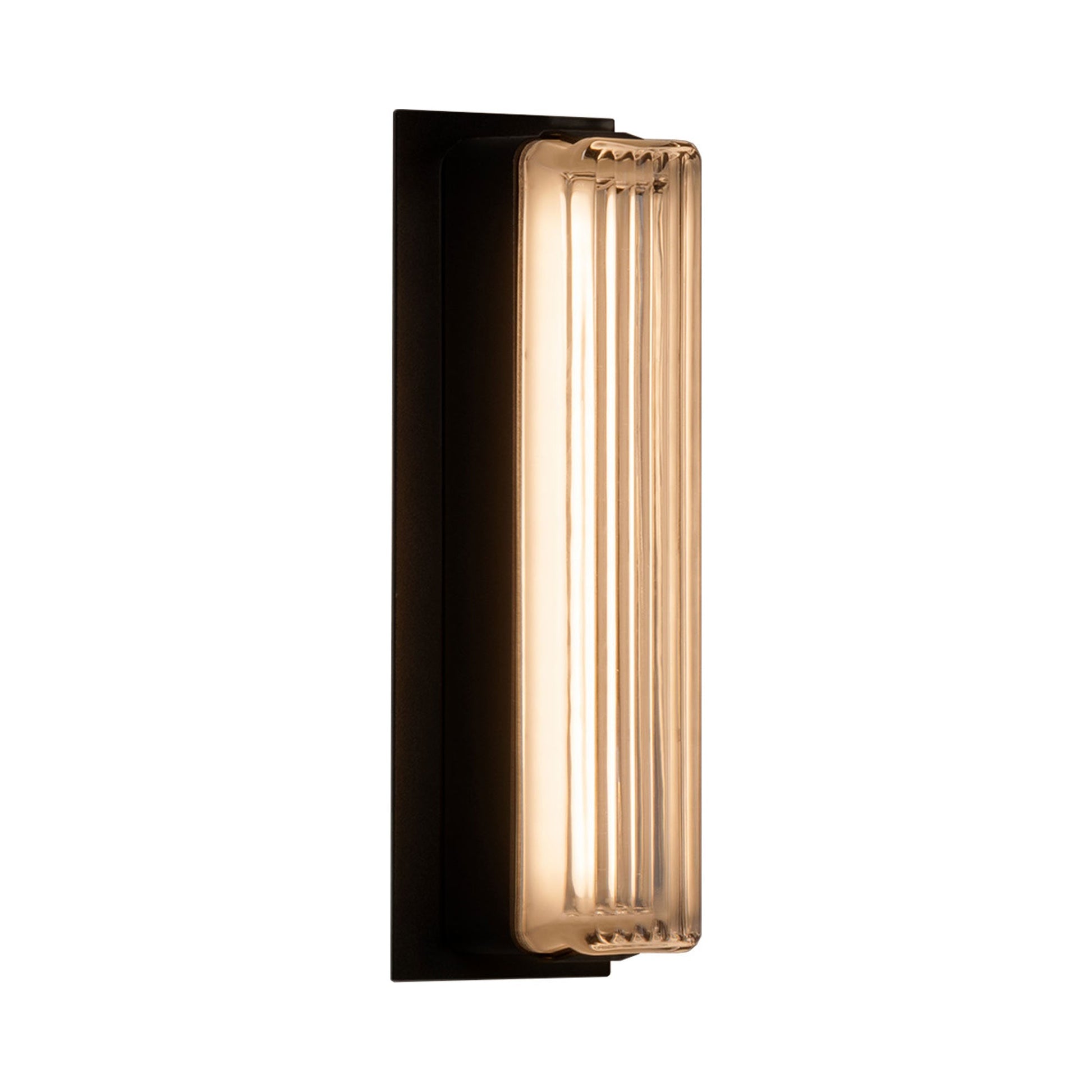 Estadio Outdoor LED Wall Light in Texturized Black.
