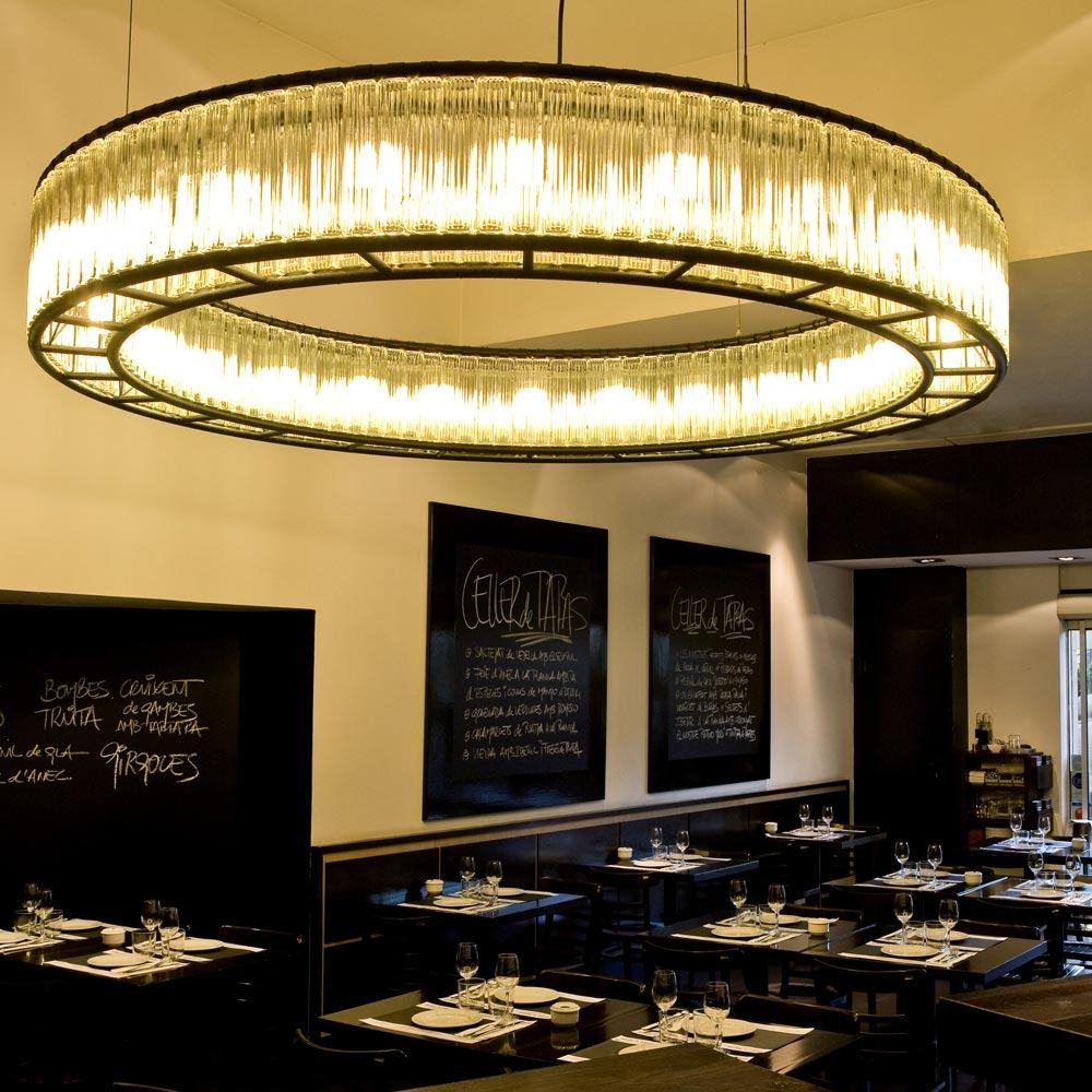 Estadio Pendant Light in restaurant.