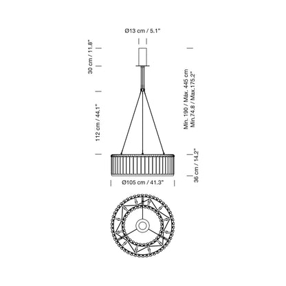 Estadio Pendant Light - line drawing.