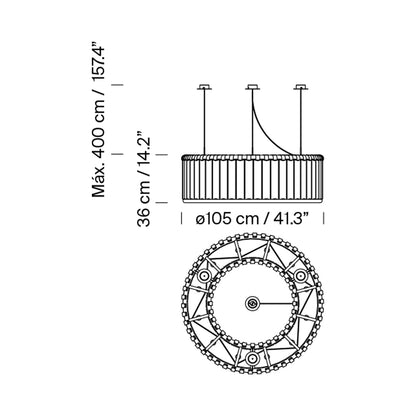 Estadio Pendant Light - line drawing.