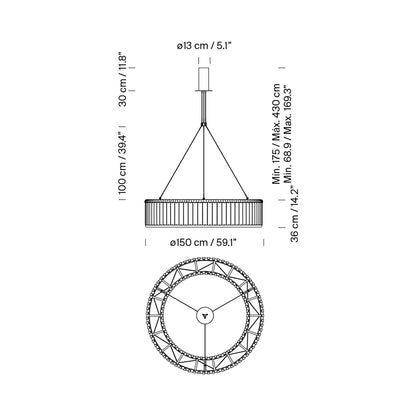 Estadio Pendant Light - line drawing.