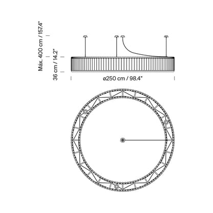 Estadio Pendant Light - line drawing.