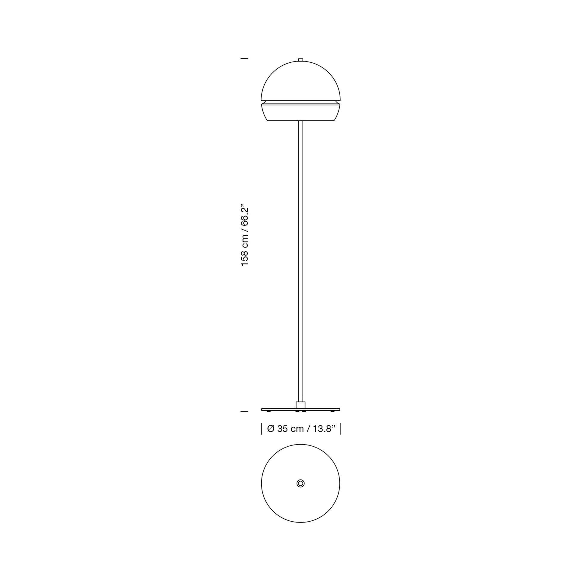 Fontana Alta LED Floor Lamp - line drawing.