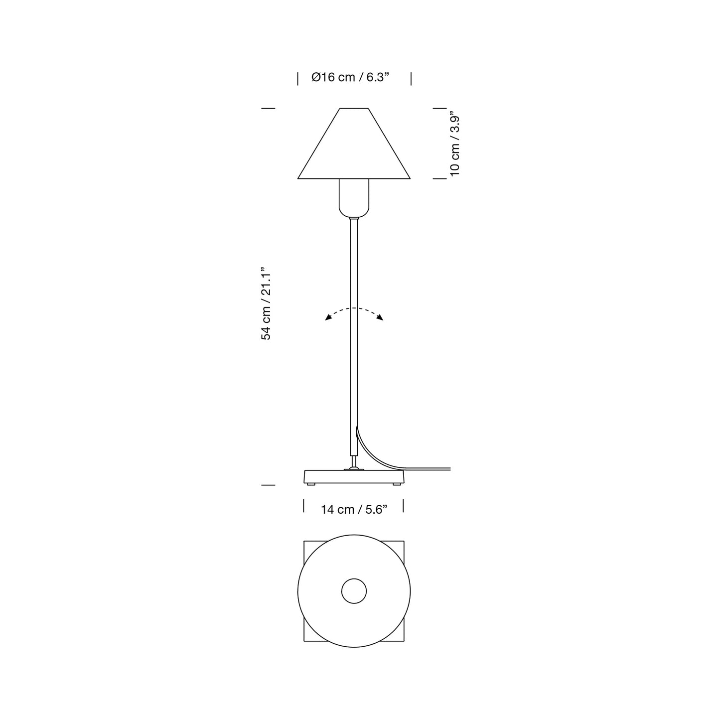Gira Table Lamp - line drawing.