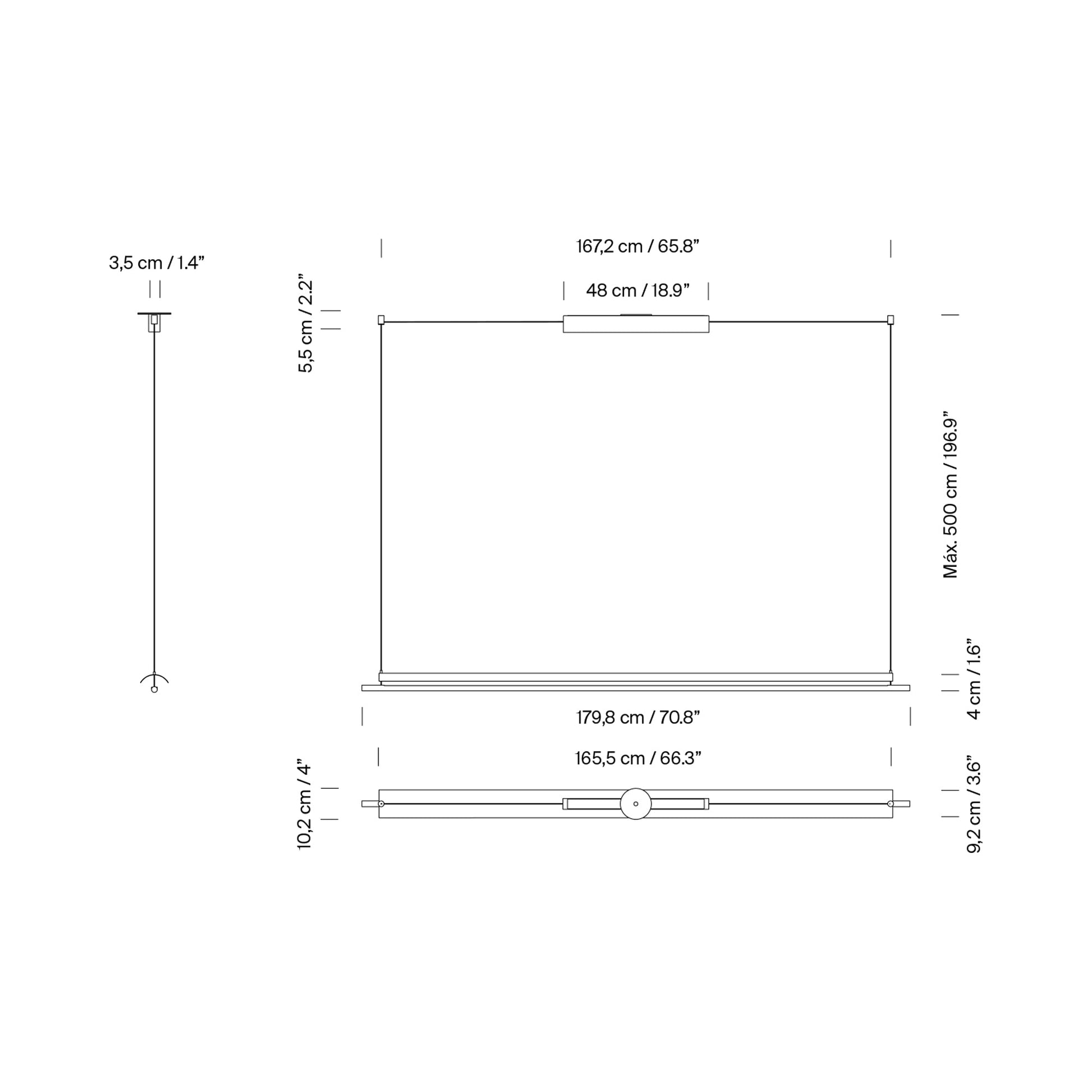 Lámina 165 LED Pendant Light - line drawing.
