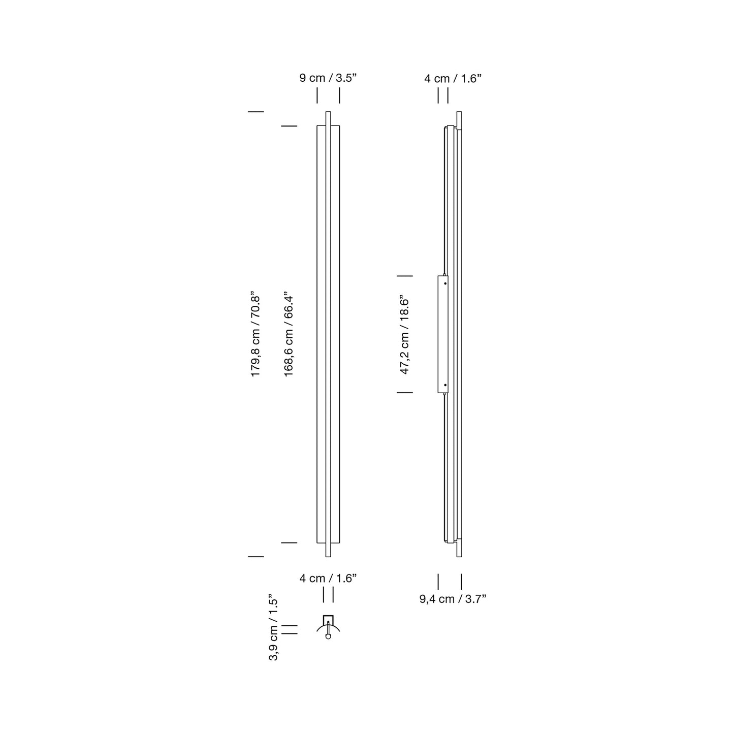 Lámina 165 LED Wall Light in Detail.