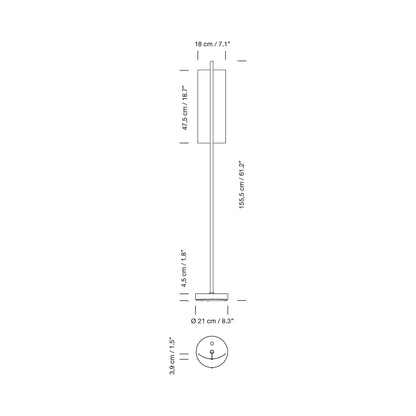 Lámina 45 LED Floor Lamp - line drawing.