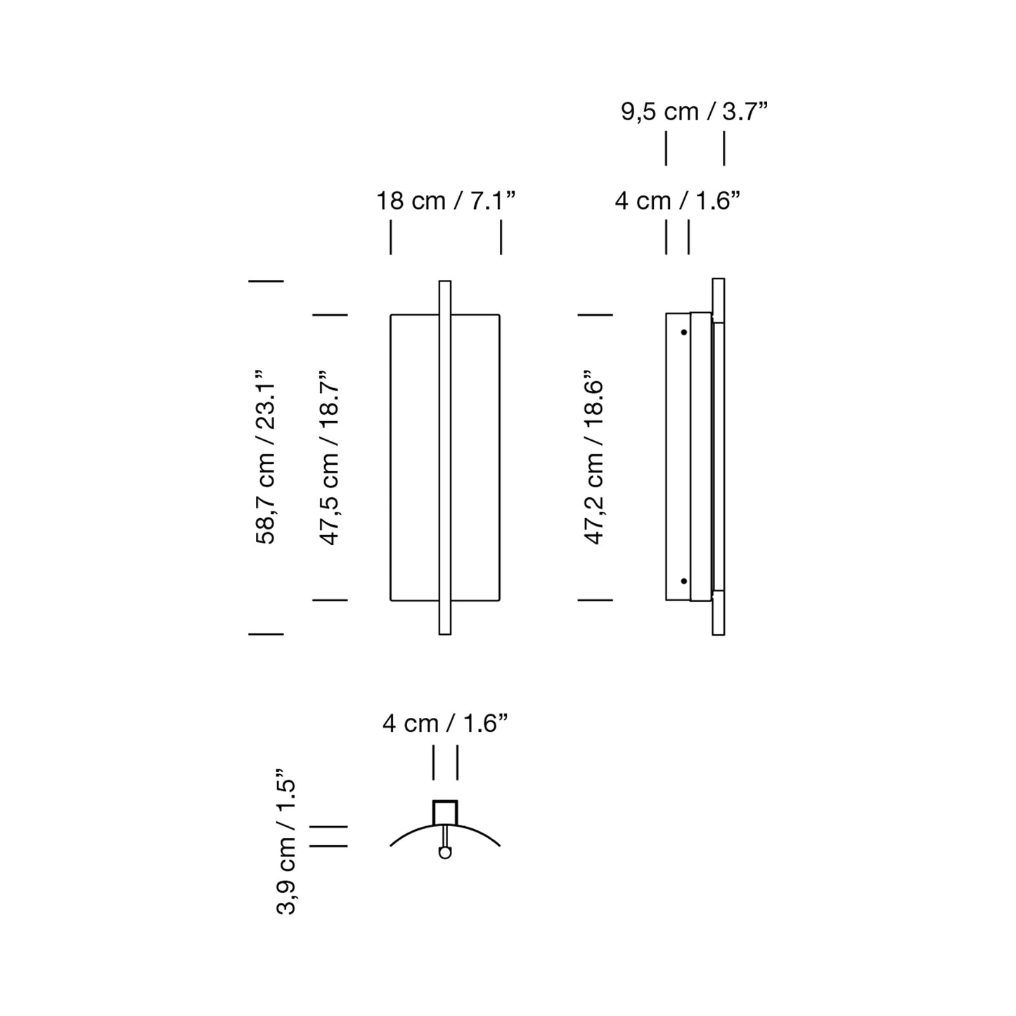 Lámina 45 LED Wall Light - line drawing.
