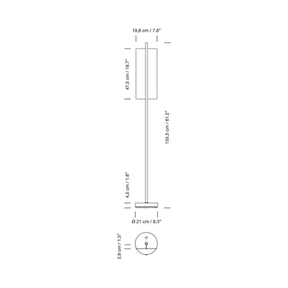 Lámina Dorada 45 LED Floor Lamp - line drawing.