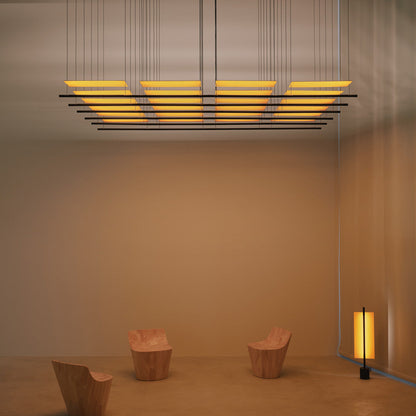Lámina Dorada 45 LED Pendant Light in showroom.