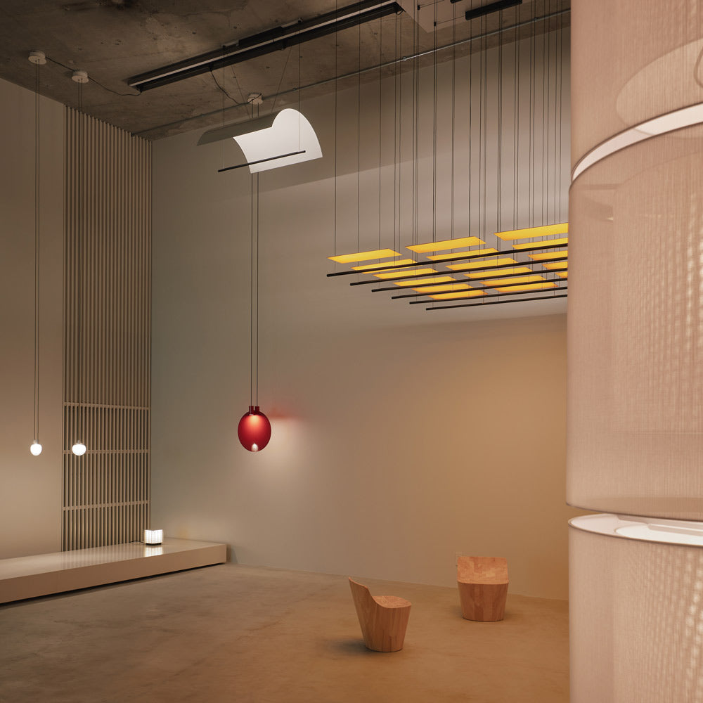 Lámina Dorada 45 LED Pendant Light in showroom.