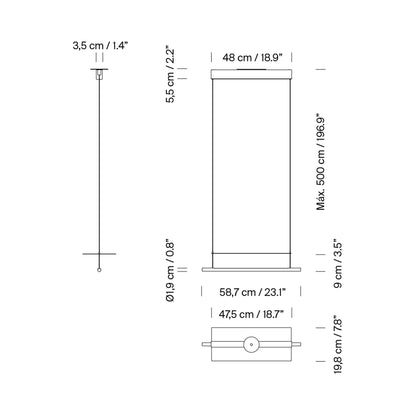 Lámina Dorada 45 LED Pendant Light - line drawing.
