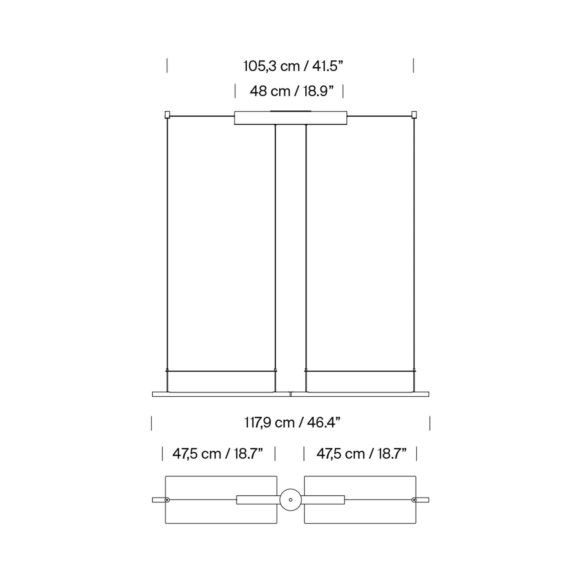 Lámina Dorada 45 LED Pendant Light - line drawing.