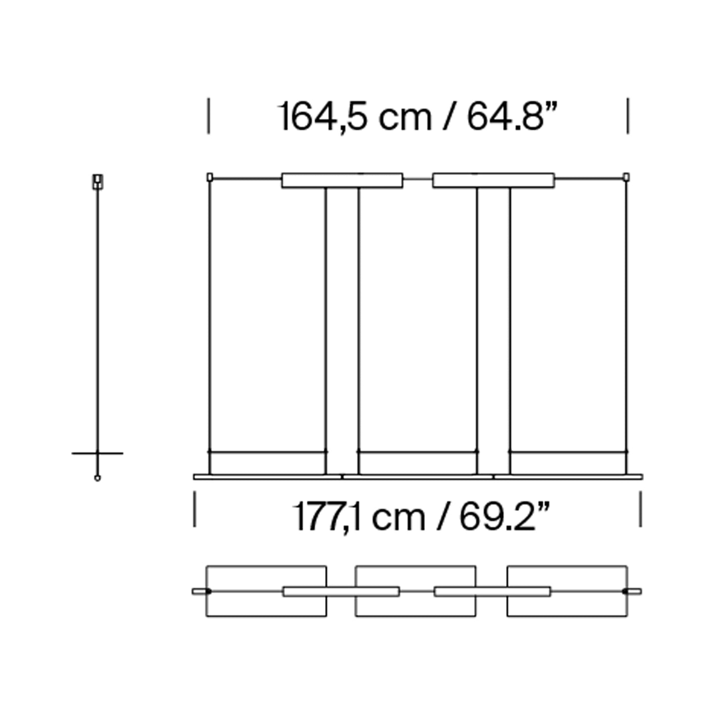 Lámina Dorada 45 LED Pendant Light - line drawing.